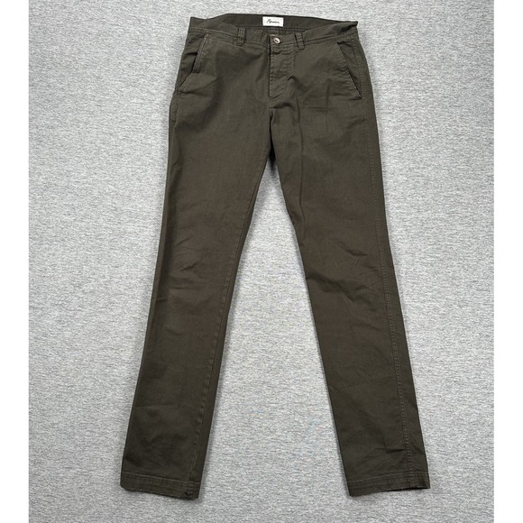 Rowan Pants Mens Size 31x33 Green Raleigh Chino Button Fly City Preppy Casual - Picture 1 of 7
